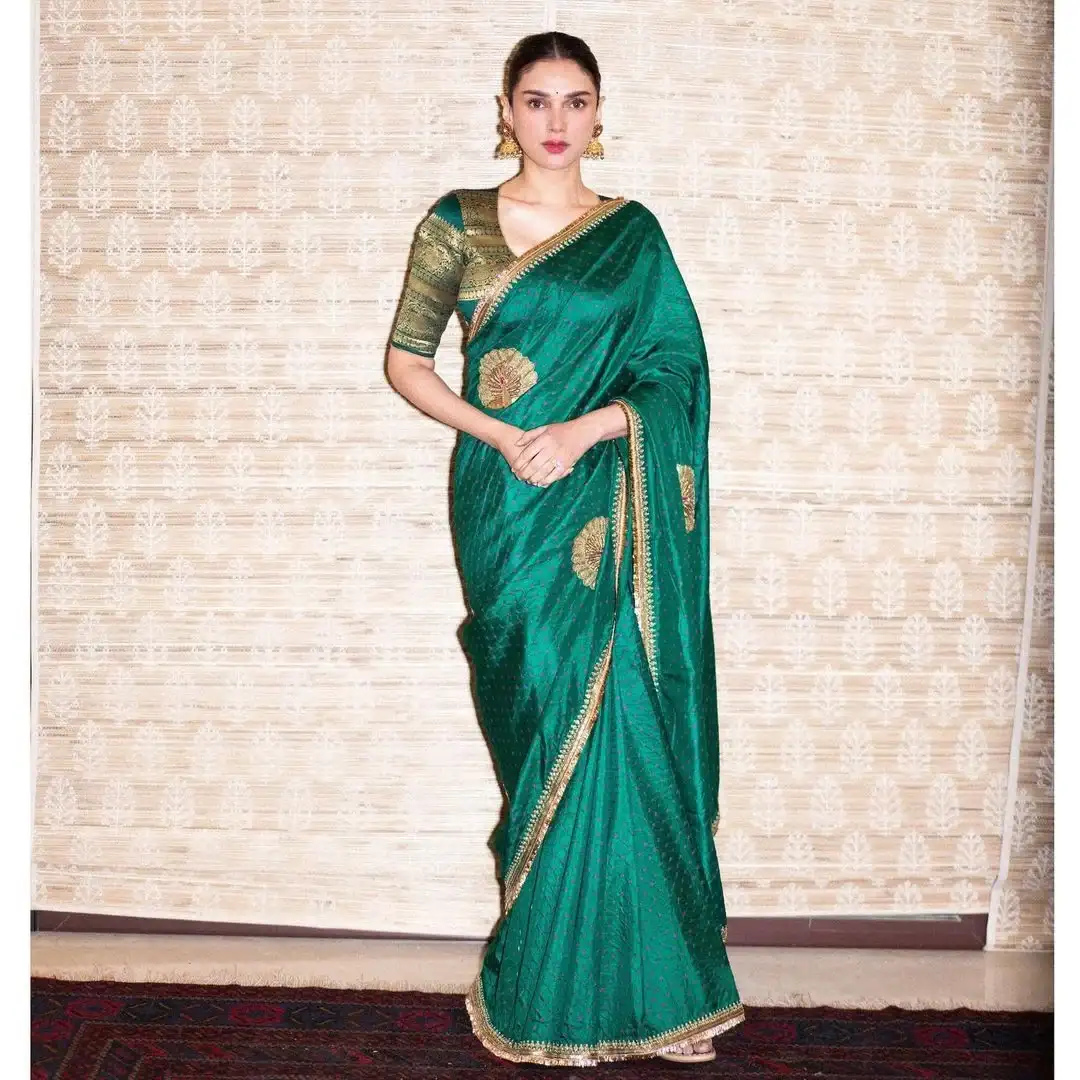 Bollywood Actress Aditi Rao Hydari Stills in Green Saree